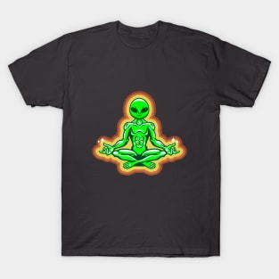 Aliens meditating in the universe T-Shirt